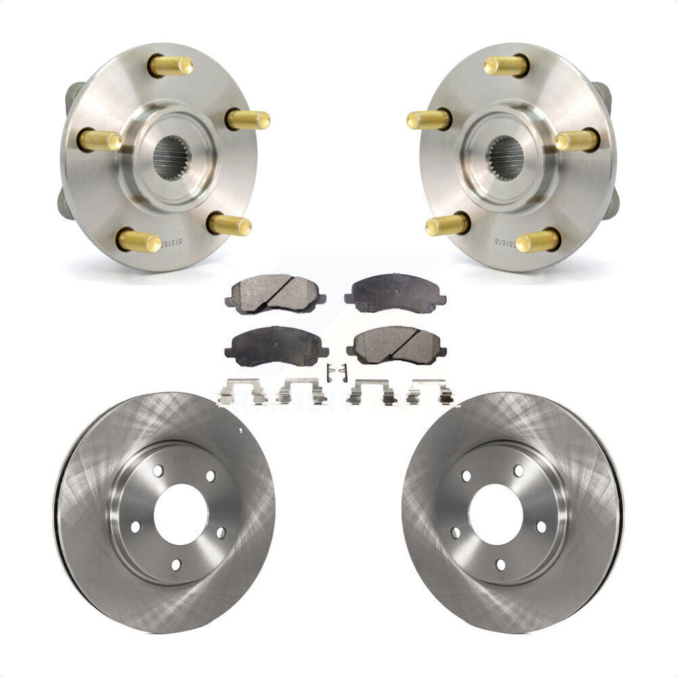 Front Hub Bearing Assembly With Disc Brake Rotors And Semi-Metallic Pads Kit For Mitsubishi Chrysler Sebring Dodge Stratus Galant Eclipse KBB-104980