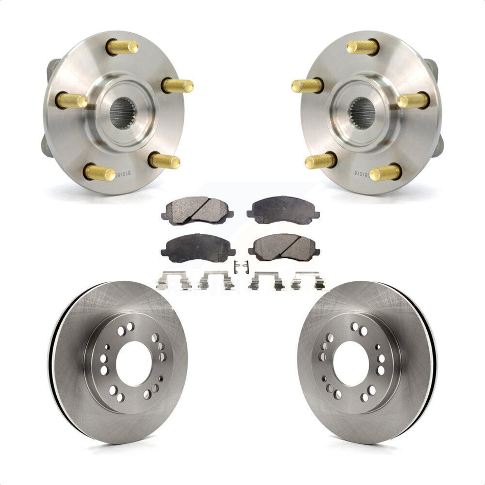 Front Hub Bearing Assembly With Disc Brake Rotors And Semi-Metallic Pads Kit For 2001-2001 Mitsubishi Eclipse Galant From 06/01 2.4L KBB-104981