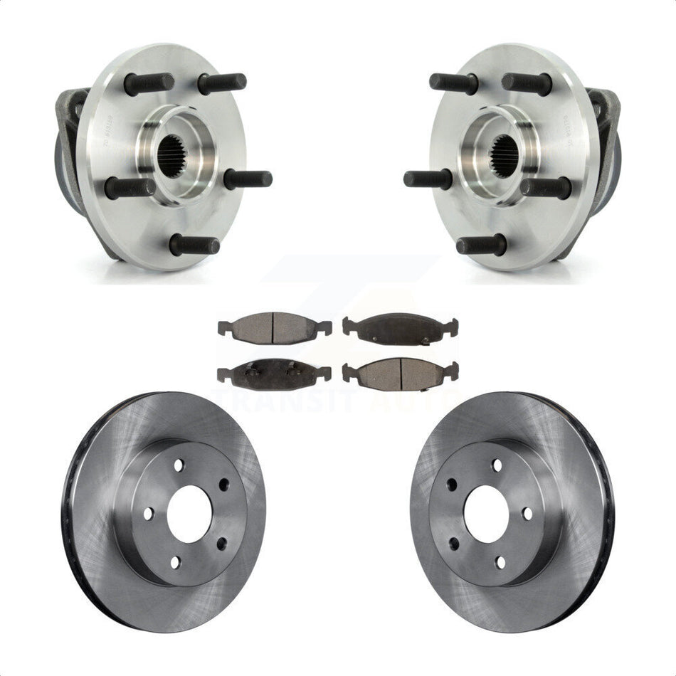 Front Hub Bearing Assembly With Disc Brake Rotors And Semi-Metallic Pads Kit For 1999-2002 Jeep Grand Cherokee Teves & ATE Caliper KBB-104984
