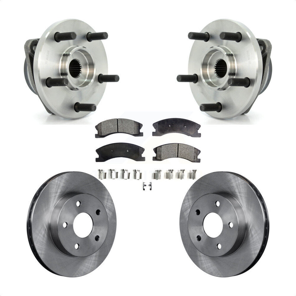 Front Hub Bearing Assembly With Disc Brake Rotors And Semi-Metallic Pads Kit For Jeep Grand Cherokee KBB-104985