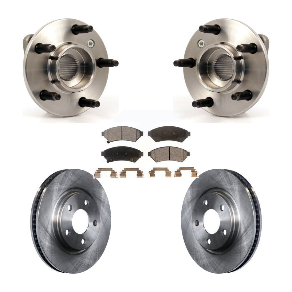 Front Hub Bearing Assembly With Disc Brake Rotors And Semi-Metallic Pads Kit For Pontiac Grand Prix Buick LaCrosse Allure KBB-104990