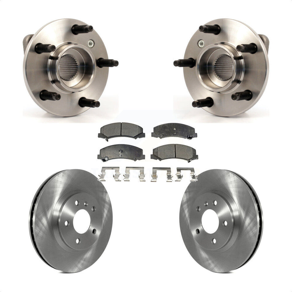 Front Hub Bearing Assembly With Disc Brake Rotors And Semi-Metallic Pads Kit For Chevrolet Impala Monte Carlo Non-ABS KBB-104991