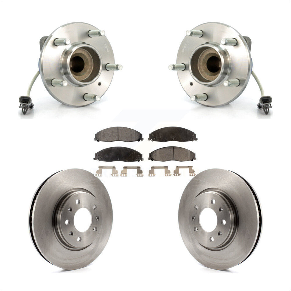 Front Hub Bearing Assembly With Disc Brake Rotors And Semi-Metallic Pads Kit For Cadillac CTS Sport Suspension KBB-104998