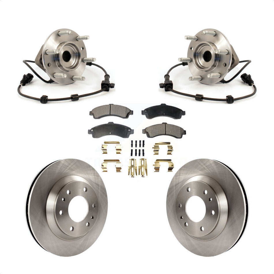 Front Hub Bearing Assembly With Disc Brake Rotors And Semi-Metallic Pads Kit For Chevrolet Trailblazer GMC Envoy Buick Rainier Oldsmobile Bravada Isuzu Ascender KBB-105001
