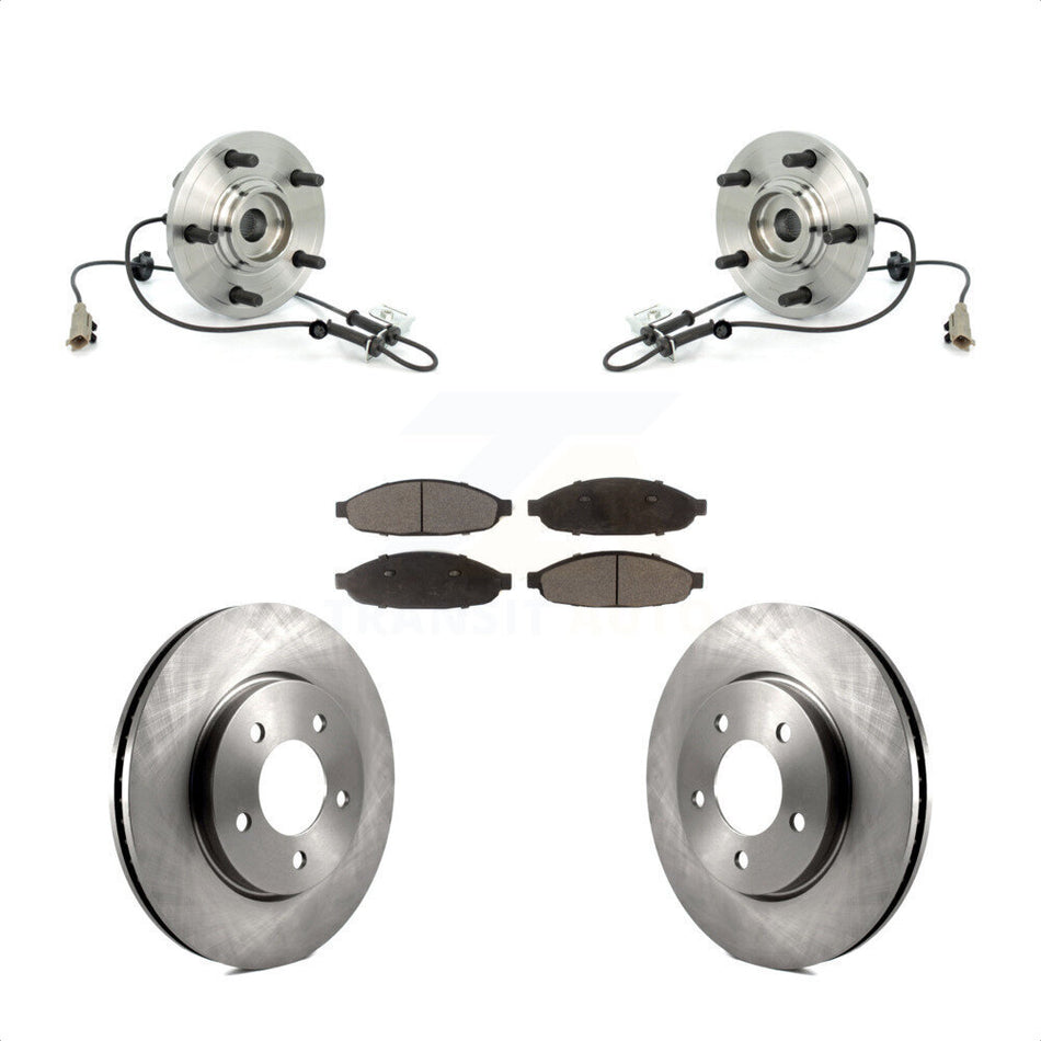 Front Hub Bearing Assembly With Disc Brake Rotors And Semi-Metallic Pads Kit For 2004-2006 Chrysler Pacifica KBB-105018
