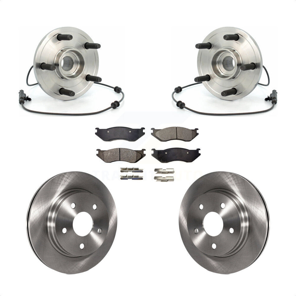 Front Hub Bearing Assembly With Disc Brake Rotors And Semi-Metallic Pads Kit For 2004-2005 Dodge Durango KBB-105028