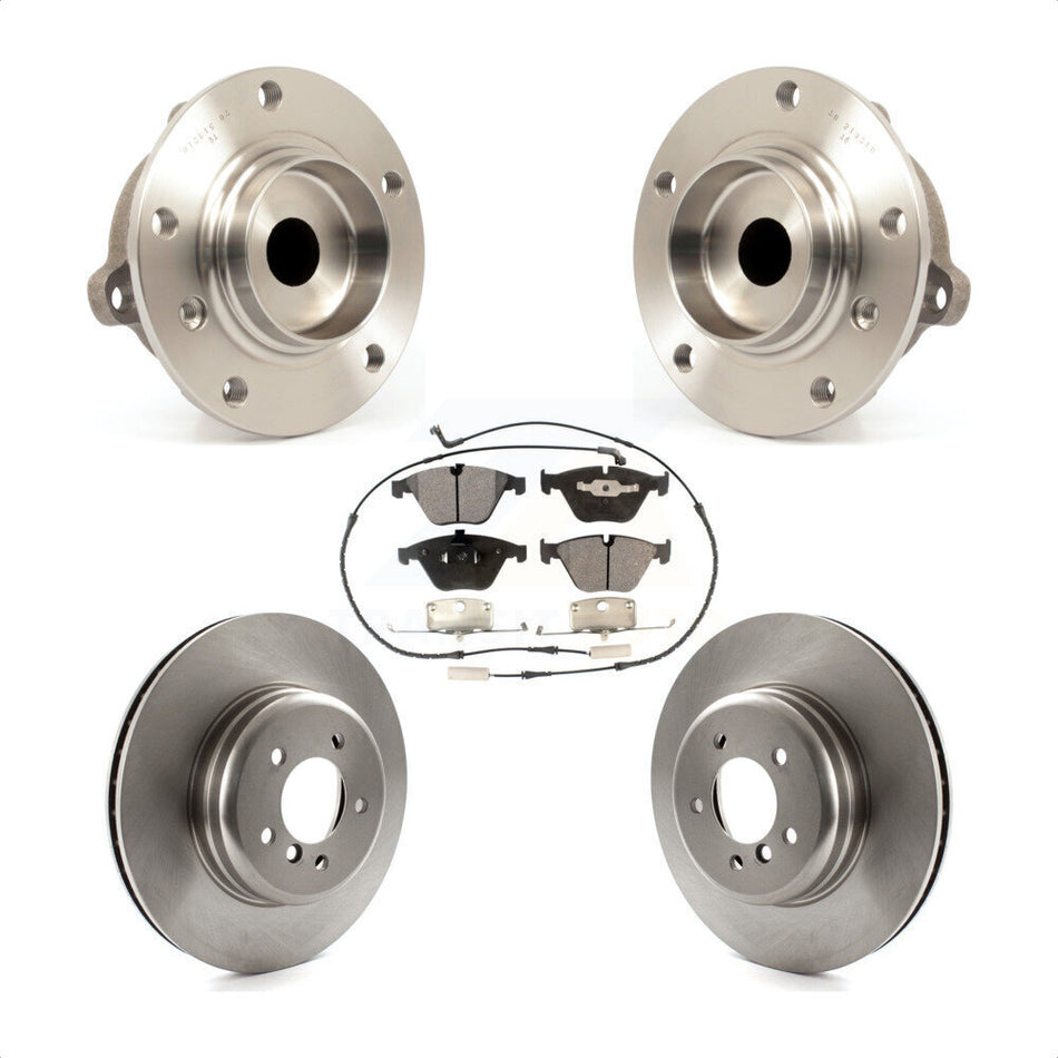 Front Hub Bearing Assembly With Disc Brake Rotors And Semi-Metallic Pads Kit For BMW 650i 535i 550i 645Ci 545i KBB-105031