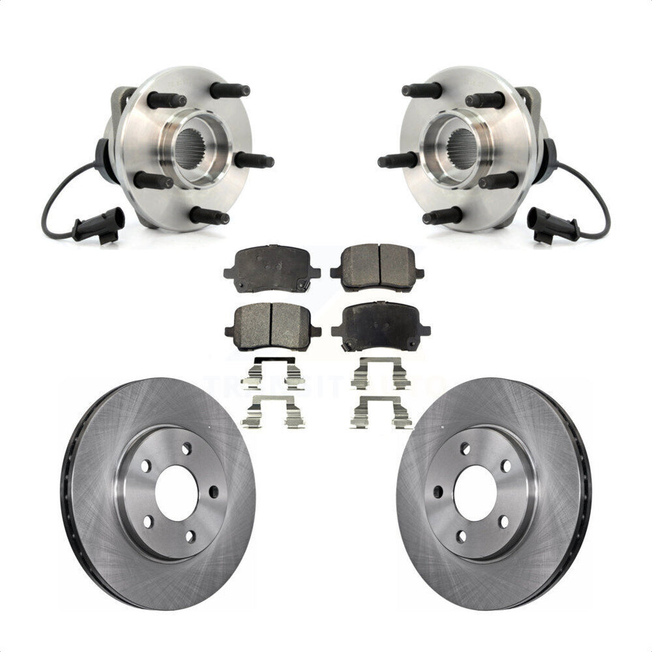 Front Hub Bearing Assembly With Disc Brake Rotors And Semi-Metallic Pads Kit For Chevrolet Malibu KBB-105036