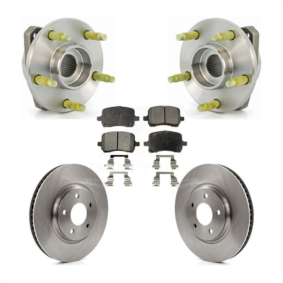 Front Hub Bearing Assembly With Disc Brake Rotors And Semi-Metallic Pads Kit For Chevrolet Malibu Pontiac G6 KBB-105038