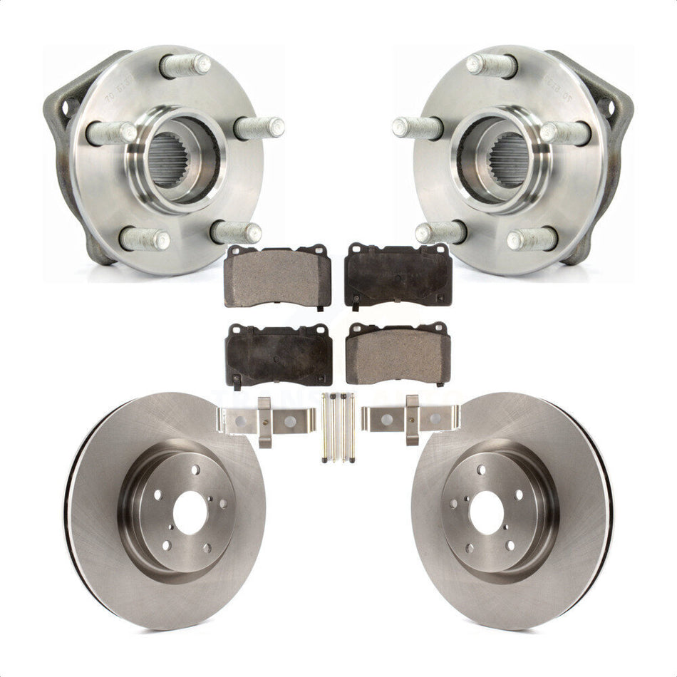 Front Hub Bearing Assembly With Disc Brake Rotors And Semi-Metallic Pads Kit For 2014 Subaru WRX Limited Base KBB-105049