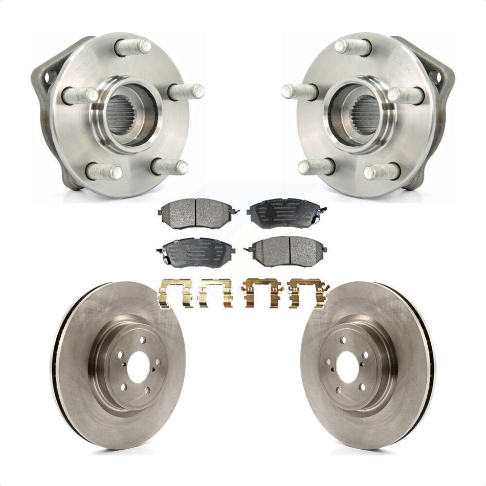 Front Hub Bearing Assembly With Disc Brake Rotors And Semi-Metallic Pads Kit For Subaru Outback Legacy Forester KBB-105050