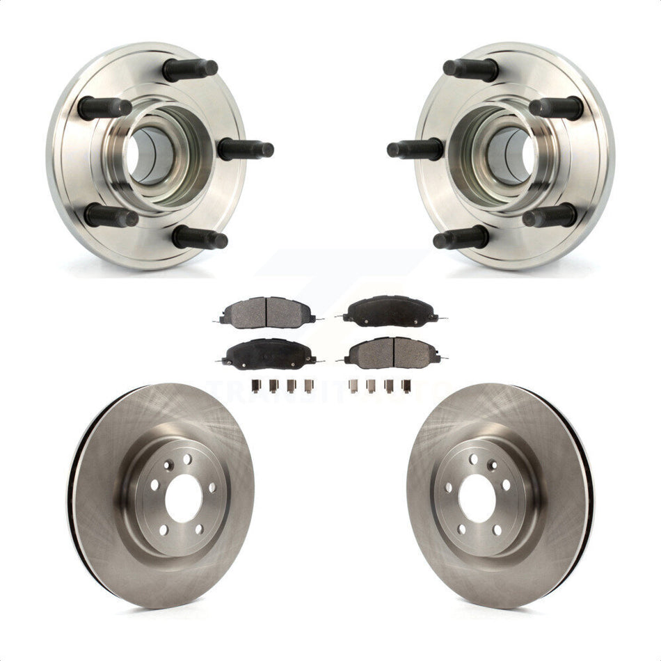 Front Hub Bearing Assembly With Disc Brake Rotors And Semi-Metallic Pads Kit For Ford Mustang KBB-105056