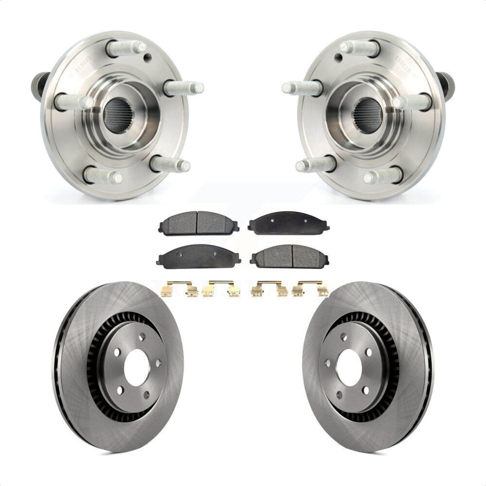Front Hub Bearing Assembly With Disc Brake Rotors And Semi-Metallic Pads Kit For Ford Five Hundred Freestyle Taurus Mercury Montego X Sable KBB-105058