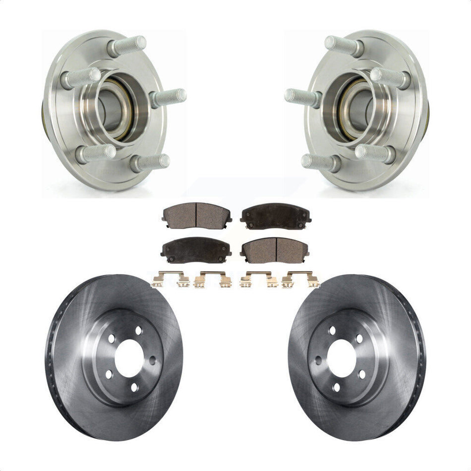 Front Hub Bearing Assembly With Disc Brake Rotors And Semi-Metallic Pads Kit For Dodge Chrysler 300 Charger Magnum Challenger KBB-105059