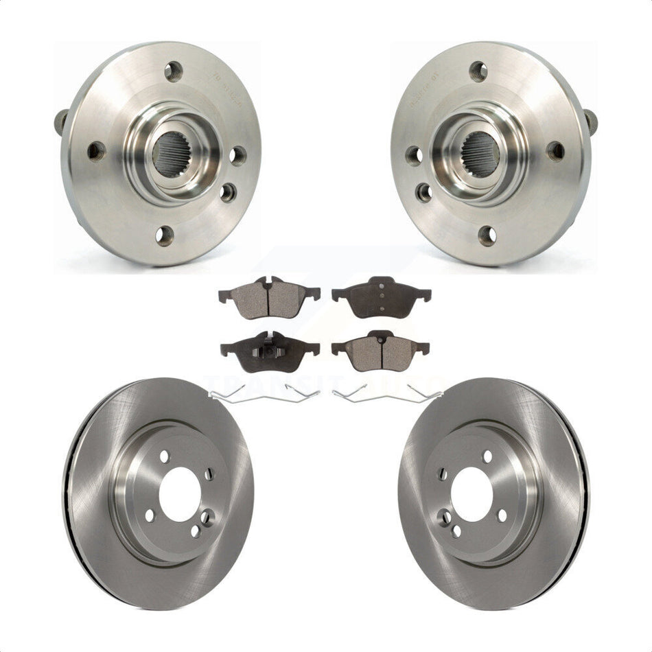Front Hub Bearing Assembly With Disc Brake Rotors And Semi-Metallic Pads Kit For 2002-2006 Mini Cooper 276mm Diameter Rotor KBB-105064