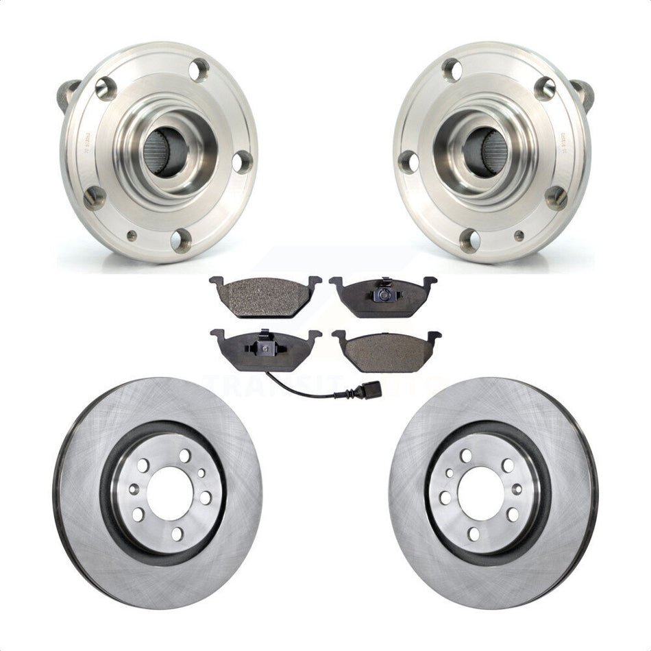 Front Hub Bearing Assembly With Disc Brake Rotors And Semi-Metallic Pads Kit For Volkswagen Jetta Golf City KBB-105077