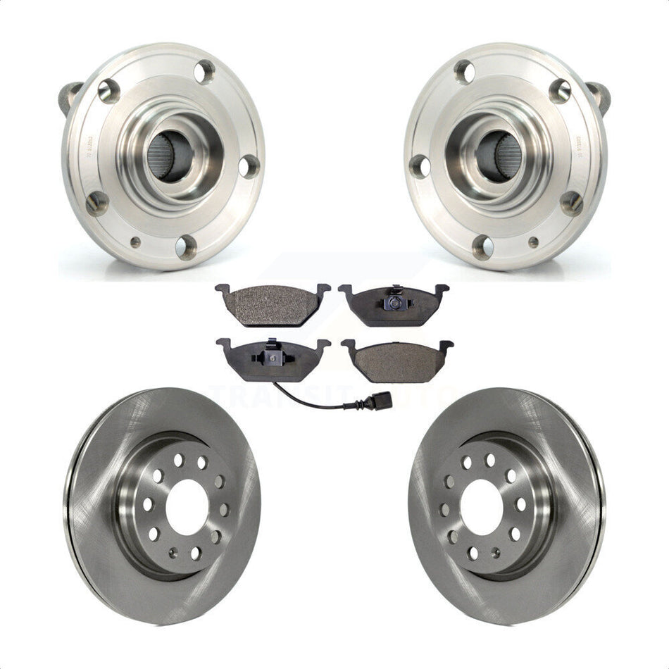 Front Hub Bearing Assembly With Disc Brake Rotors And Semi-Metallic Pads Kit For 2011-2015 Volkswagen Jetta 280mm Diameter Rotor KBB-105086