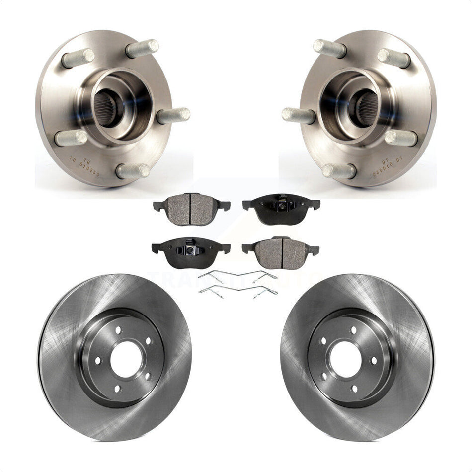 Front Hub Bearing Assembly With Disc Brake Rotors And Semi-Metallic Pads Kit For Volvo S40 C70 C30 V50 KBB-105098
