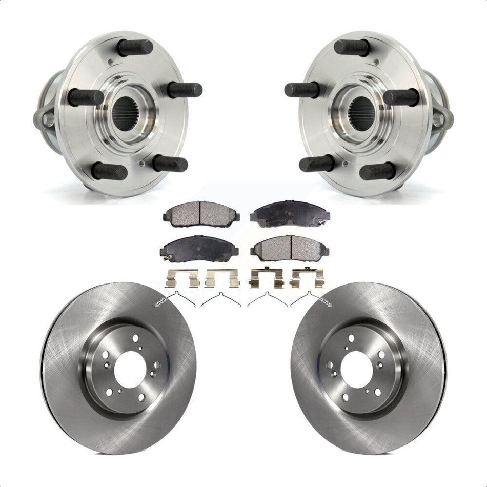 Front Hub Bearing Assembly With Disc Brake Rotors And Semi-Metallic Pads Kit For Honda Pilot Acura MDX ZDX KBB-105121