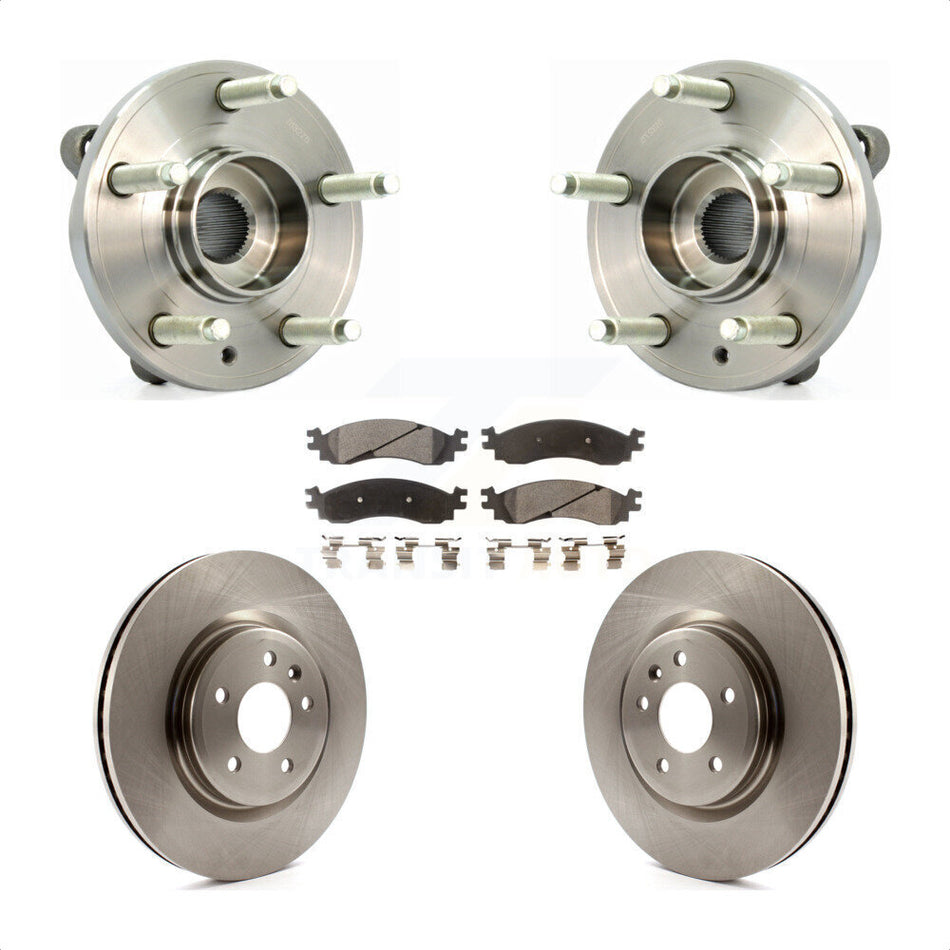 Front Hub Bearing Assembly With Disc Brake Rotors And Semi-Metallic Pads Kit For 2010-2012 Ford Taurus SHO KBB-105135