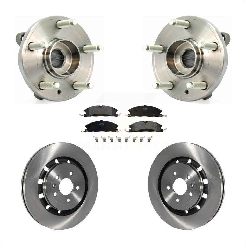 Front Hub Bearing Assembly With Disc Brake Rotors And Semi-Metallic Pads Kit For Ford Flex Taurus Lincoln MKS MKT KBB-105138