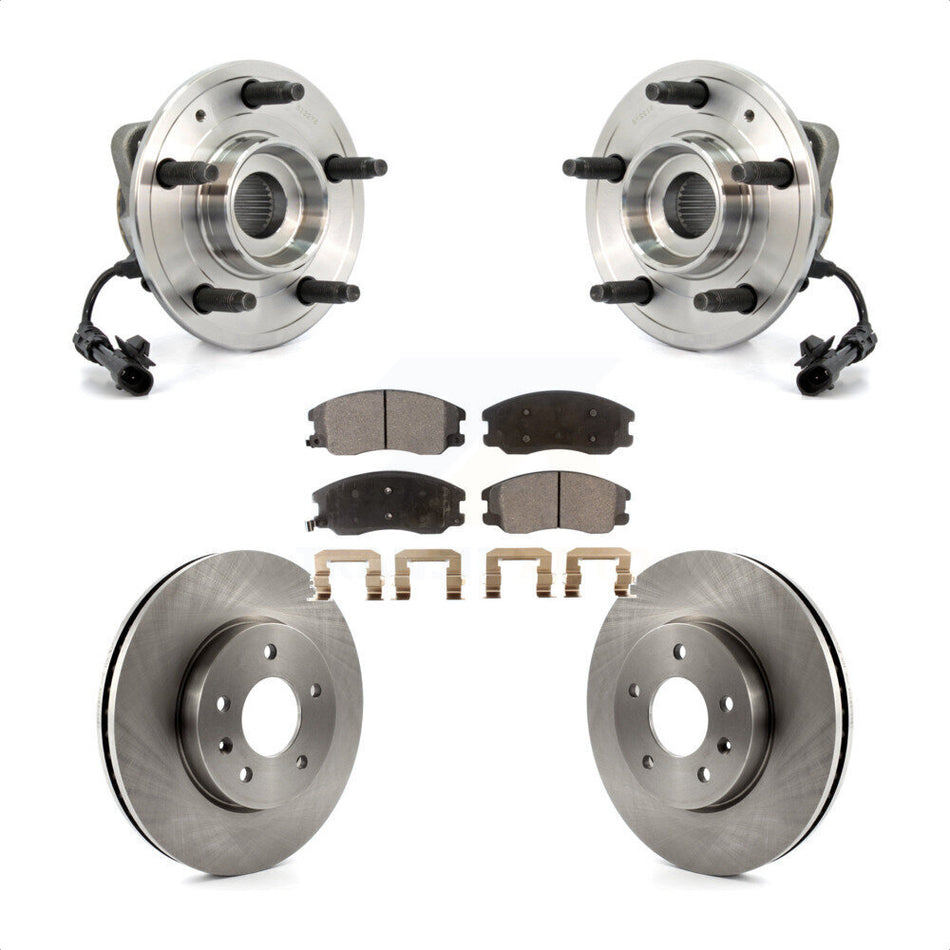 Front Hub Bearing Assembly With Disc Brake Rotors And Semi-Metallic Pads Kit For Chevrolet Equinox Saturn Vue Captiva Sport Pontiac Torrent Suzuki XL-7 KBB-105139