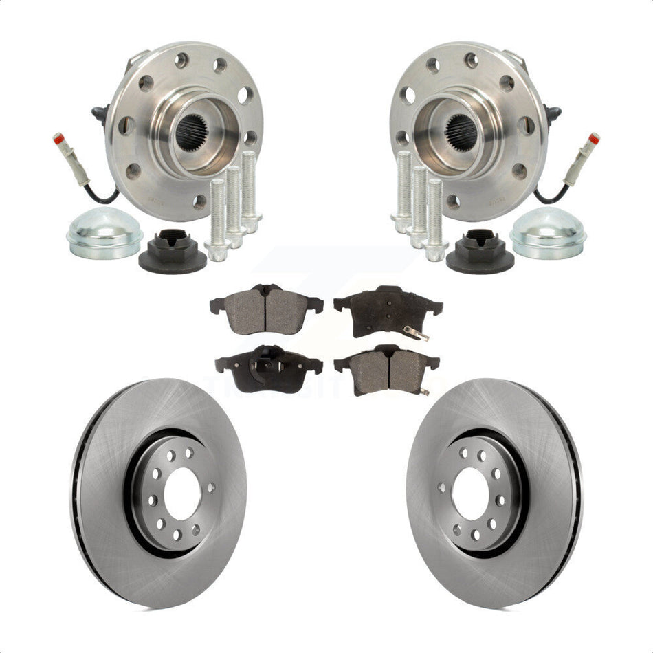 Front Hub Bearing Assembly With Disc Brake Rotors And Semi-Metallic Pads Kit For 2008-2009 Saturn Astra KBB-105154