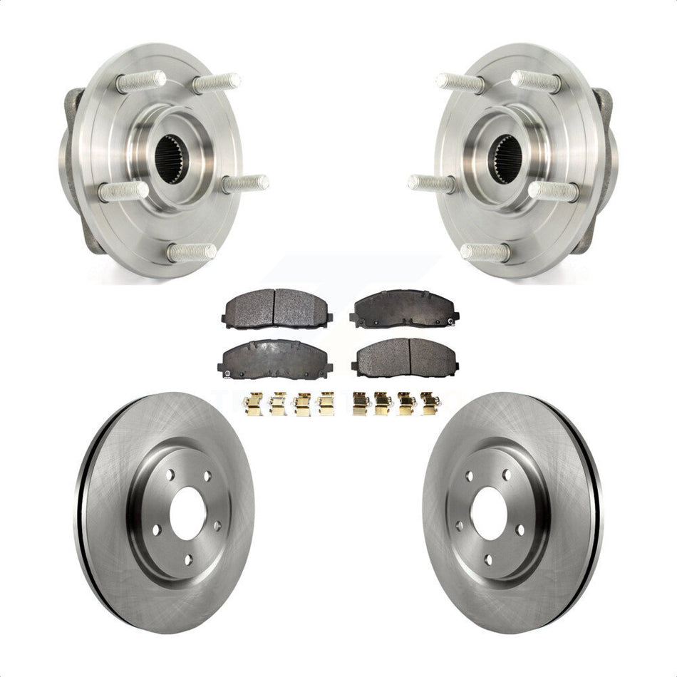 Front Hub Bearing Assembly With Disc Brake Rotors And Semi-Metallic Pads Kit For Dodge Journey KBB-105157