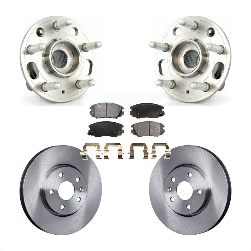 Front Hub Bearing Assembly With Disc Brake Rotors And Semi-Metallic Pads Kit For Chevrolet Equinox GMC Terrain Malibu Buick Impala LaCrosse Regal Limited KBB-105164