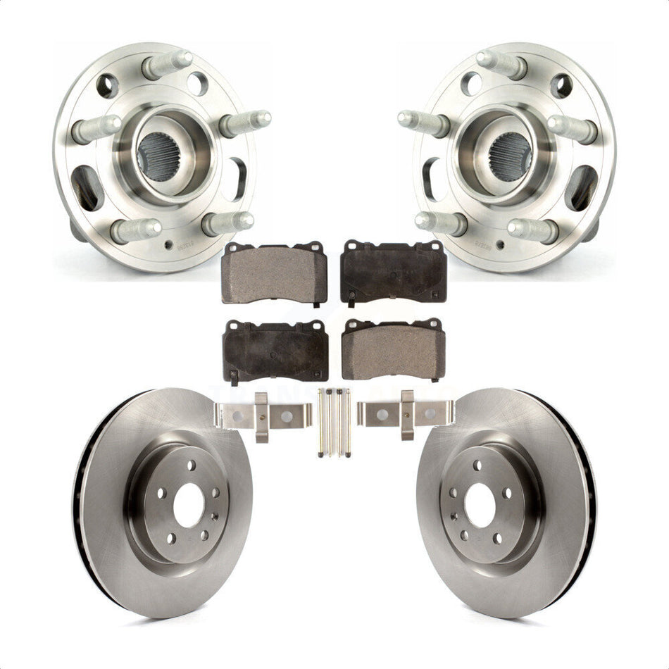 Front Hub Bearing Assembly With Disc Brake Rotors And Semi-Metallic Pads Kit For 2012-2013 Buick Regal Brembo Calipers KBB-105165