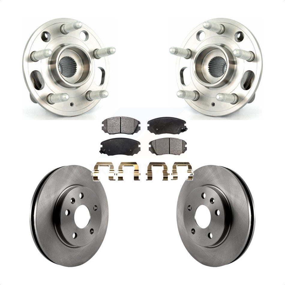 Front Hub Bearing Assembly With Disc Brake Rotors And Semi-Metallic Pads Kit For Chevrolet Malibu Buick LaCrosse Regal Limited KBB-105166