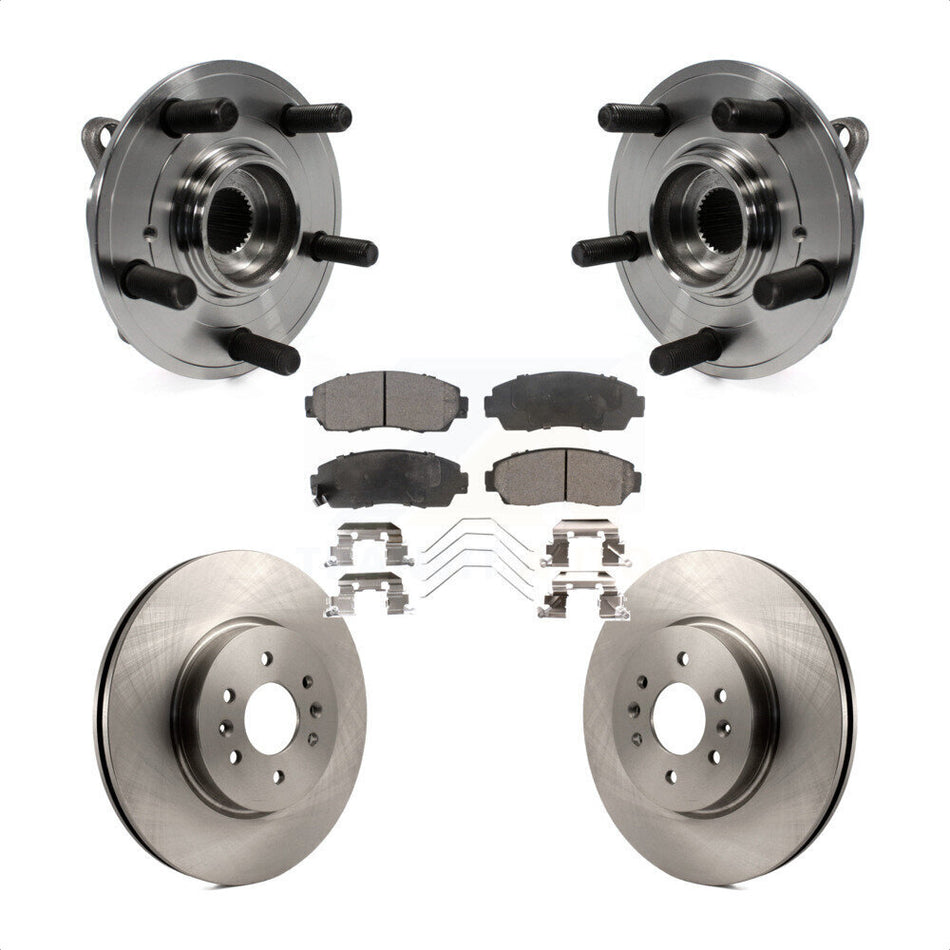 Front Hub Bearing Assembly With Disc Brake Rotors And Semi-Metallic Pads Kit For 2011-2014 Honda Odyssey KBB-105170