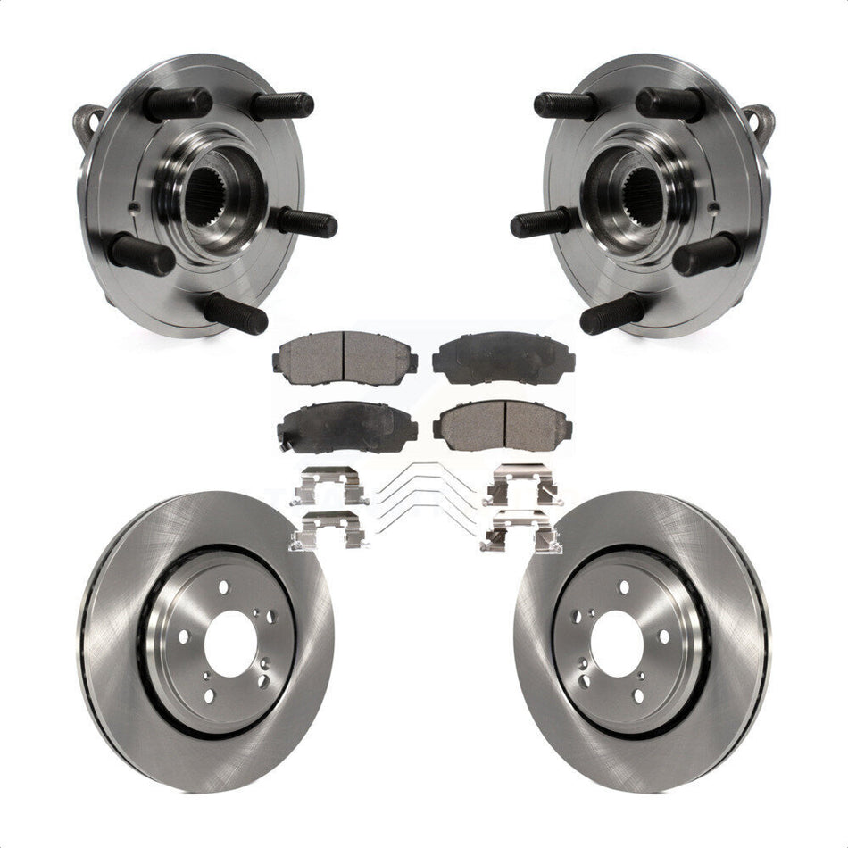 Front Hub Bearing Assembly With Disc Brake Rotors And Semi-Metallic Pads Kit For 2015-2017 Honda Odyssey KBB-105171