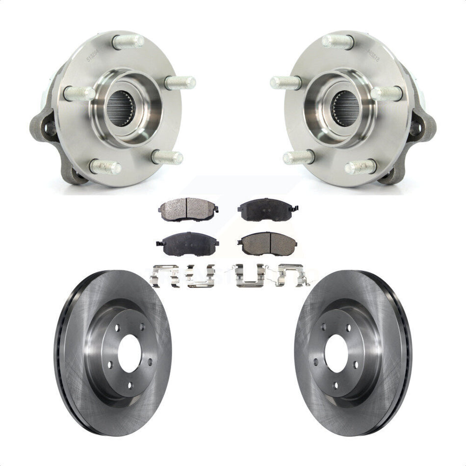 Front Hub Bearing Assembly With Disc Brake Rotors And Semi-Metallic Pads Kit For Nissan Altima KBB-105172