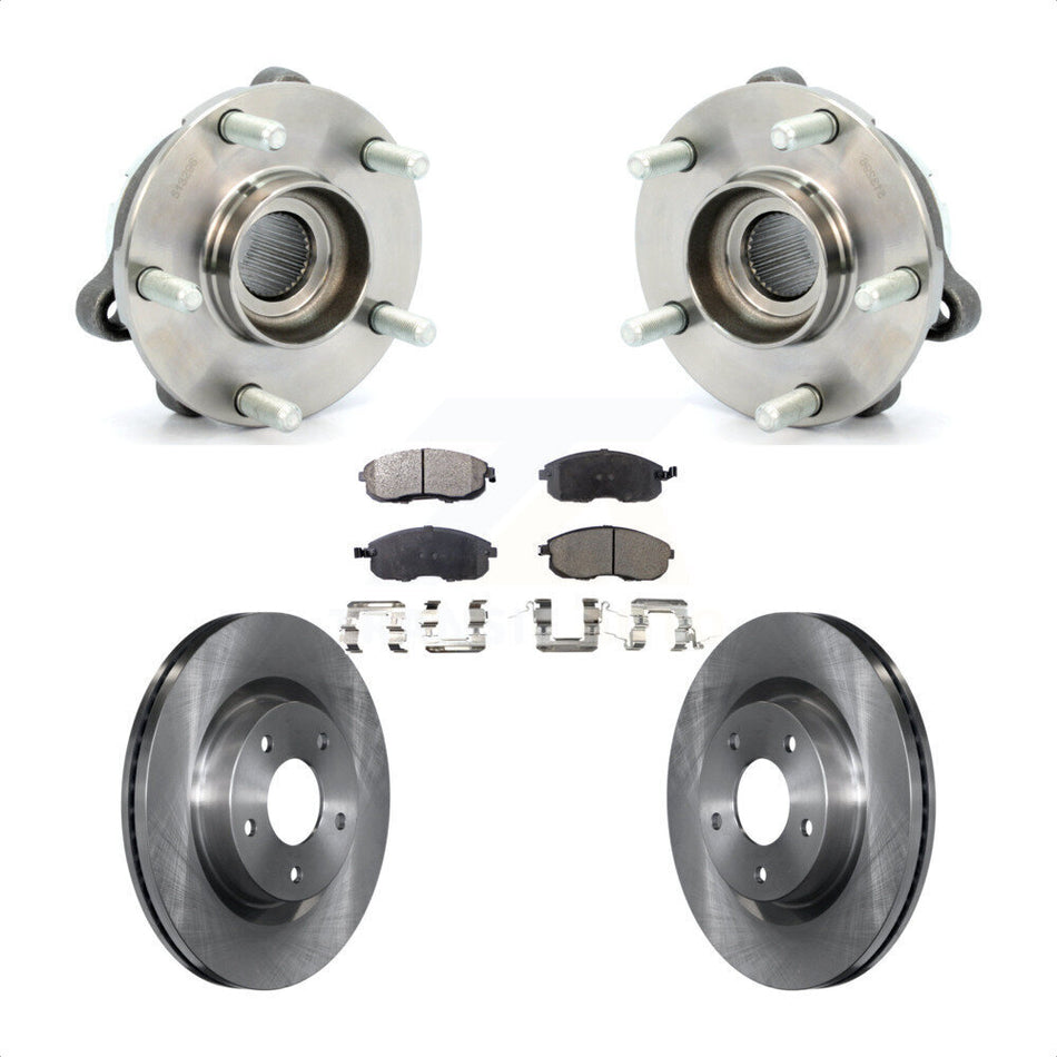 Front Hub Bearing Assembly With Disc Brake Rotors And Semi-Metallic Pads Kit For Nissan Altima KBB-105176