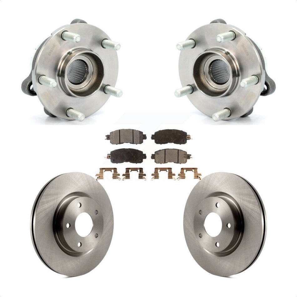 Front Hub Bearing Assembly With Disc Brake Rotors And Semi-Metallic Pads Kit For Nissan Altima KBB-105180