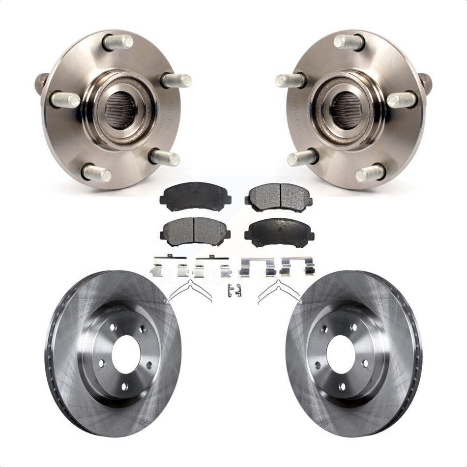 Front Hub Bearing Assembly With Disc Brake Rotors And Semi-Metallic Pads Kit For Nissan Rogue Select KBB-105182