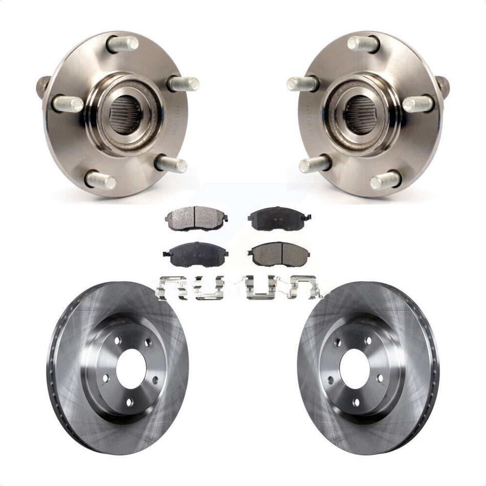 Front Hub Bearing Assembly With Disc Brake Rotors And Semi-Metallic Pads Kit For 2007-2012 Nissan Sentra SE-R with 2.5L KBB-105183