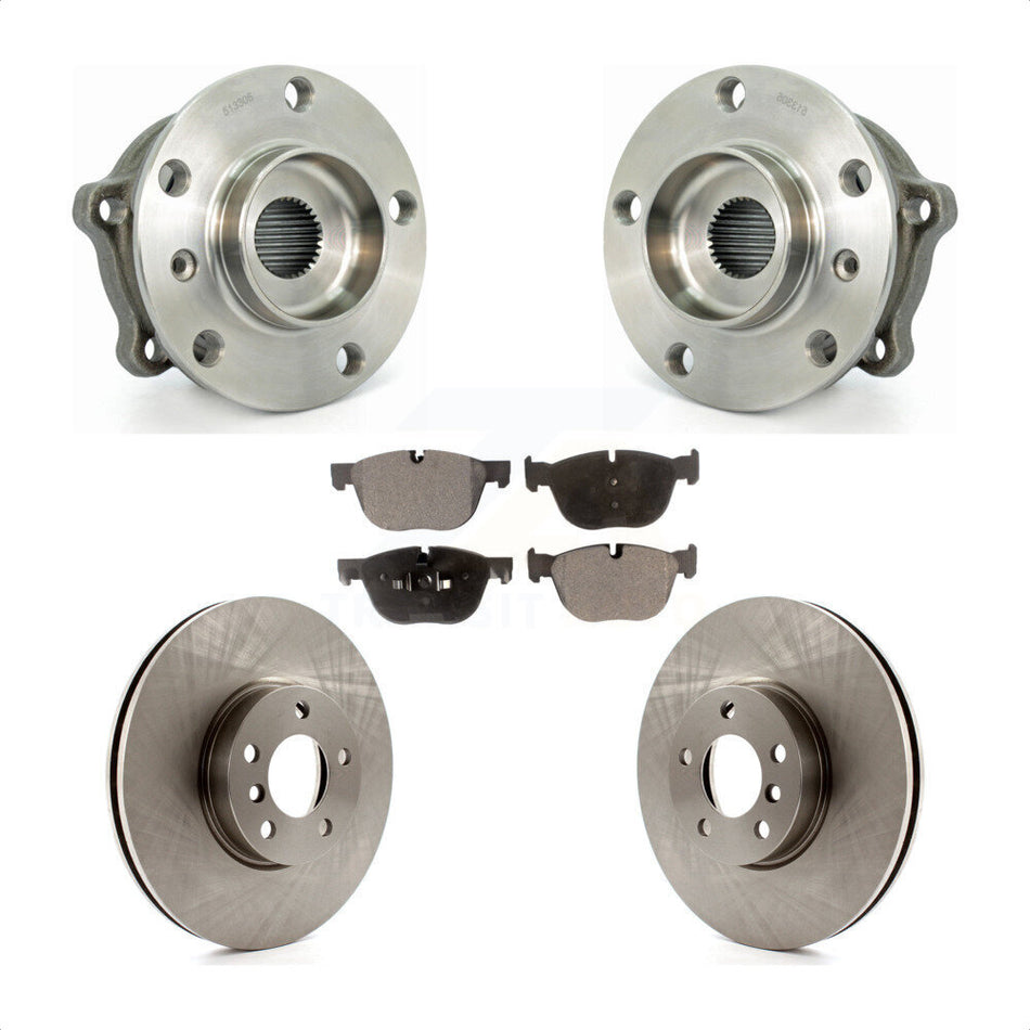 Front Hub Bearing Assembly With Disc Brake Rotors And Semi-Metallic Pads Kit For BMW X5 X6 KBB-105191