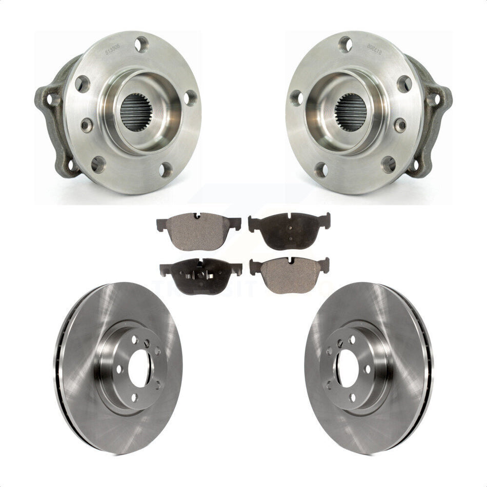 Front Hub Bearing Assembly With Disc Brake Rotors And Semi-Metallic Pads Kit For BMW X5 X6 KBB-105192