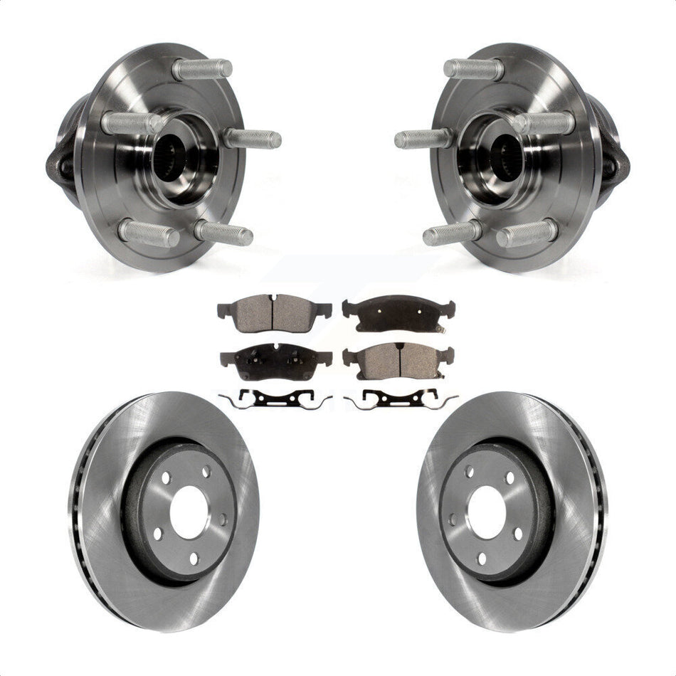 Front Hub Bearing Assembly With Disc Brake Rotors And Semi-Metallic Pads Kit For Jeep Grand Cherokee Dodge Durango KBB-105211
