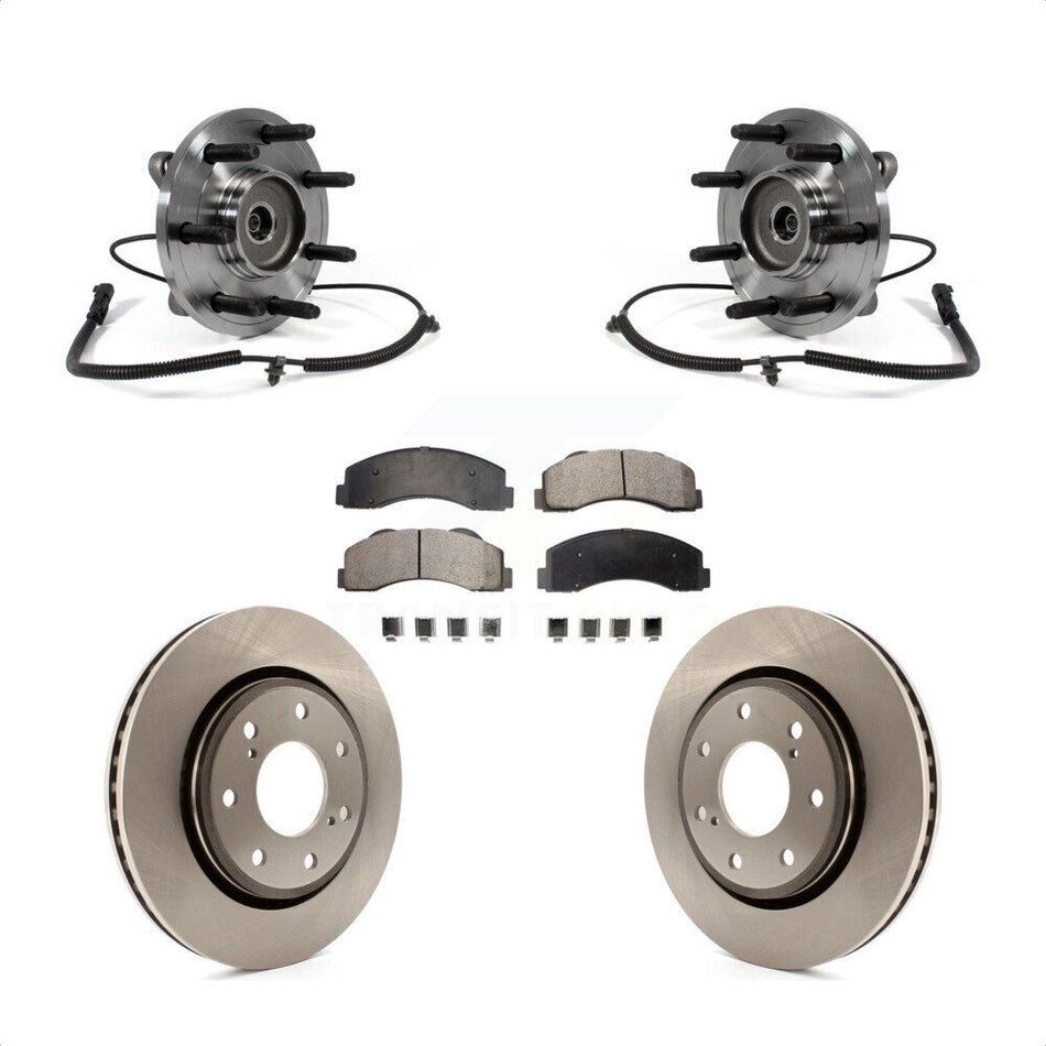 Front Hub Bearing Assembly With Disc Brake Rotors And Semi-Metallic Pads Kit For Ford F-150 KBB-105218