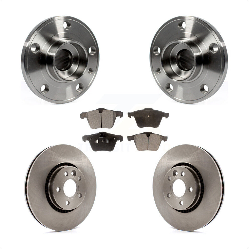 Front Hub Bearing Assembly With Disc Brake Rotors And Semi-Metallic Pads Kit For Volvo S60 XC70 S80 V60 Cross Country V70 KBB-105219