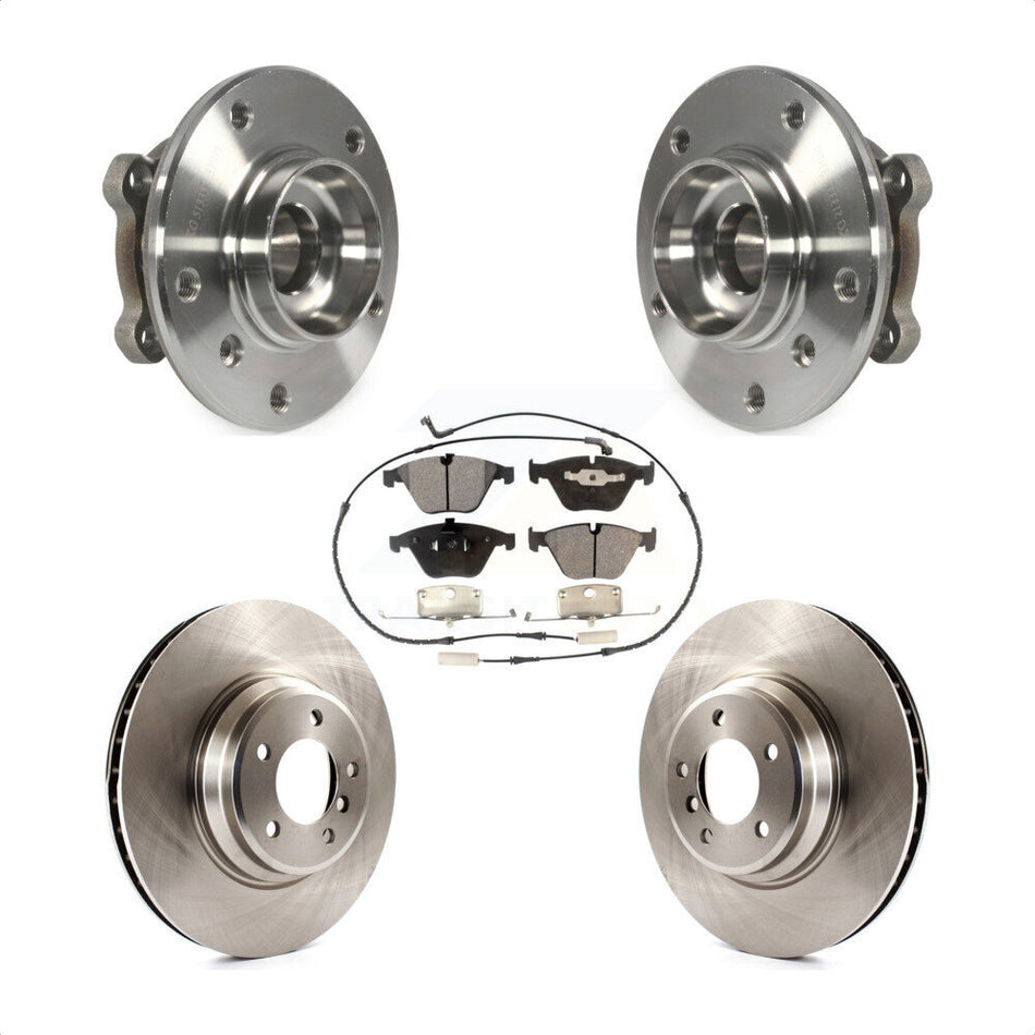 Front Hub Bearing Assembly With Disc Brake Rotors And Semi-Metallic Pads Kit For 2013 BMW X1 xDrive35i with AWD KBB-105225