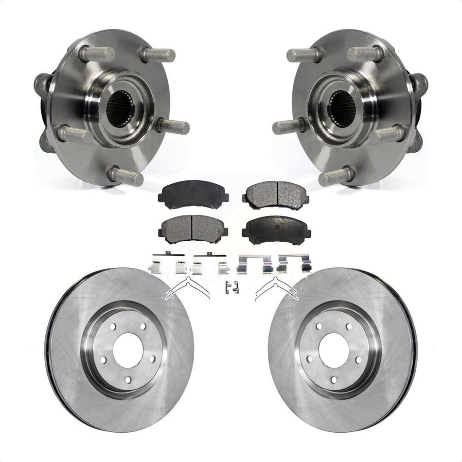 Front Hub Bearing Assembly With Disc Brake Rotors And Semi-Metallic Pads Kit For 2014-2017 Nissan Juke Nismo RS KBB-105235
