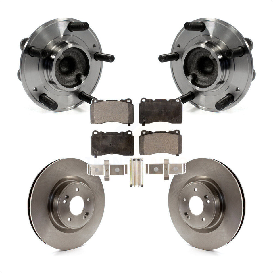 Front Hub Bearing Assembly With Disc Brake Rotors And Semi-Metallic Pads Kit For Hyundai Genesis Coupe KBB-105240