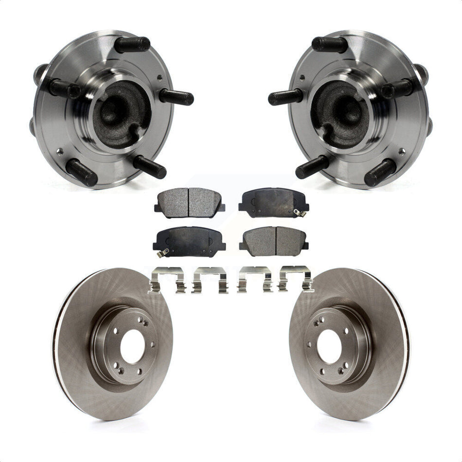 Front Hub Bearing Assembly With Disc Brake Rotors And Semi-Metallic Pads Kit For Hyundai Genesis Coupe KBB-105241