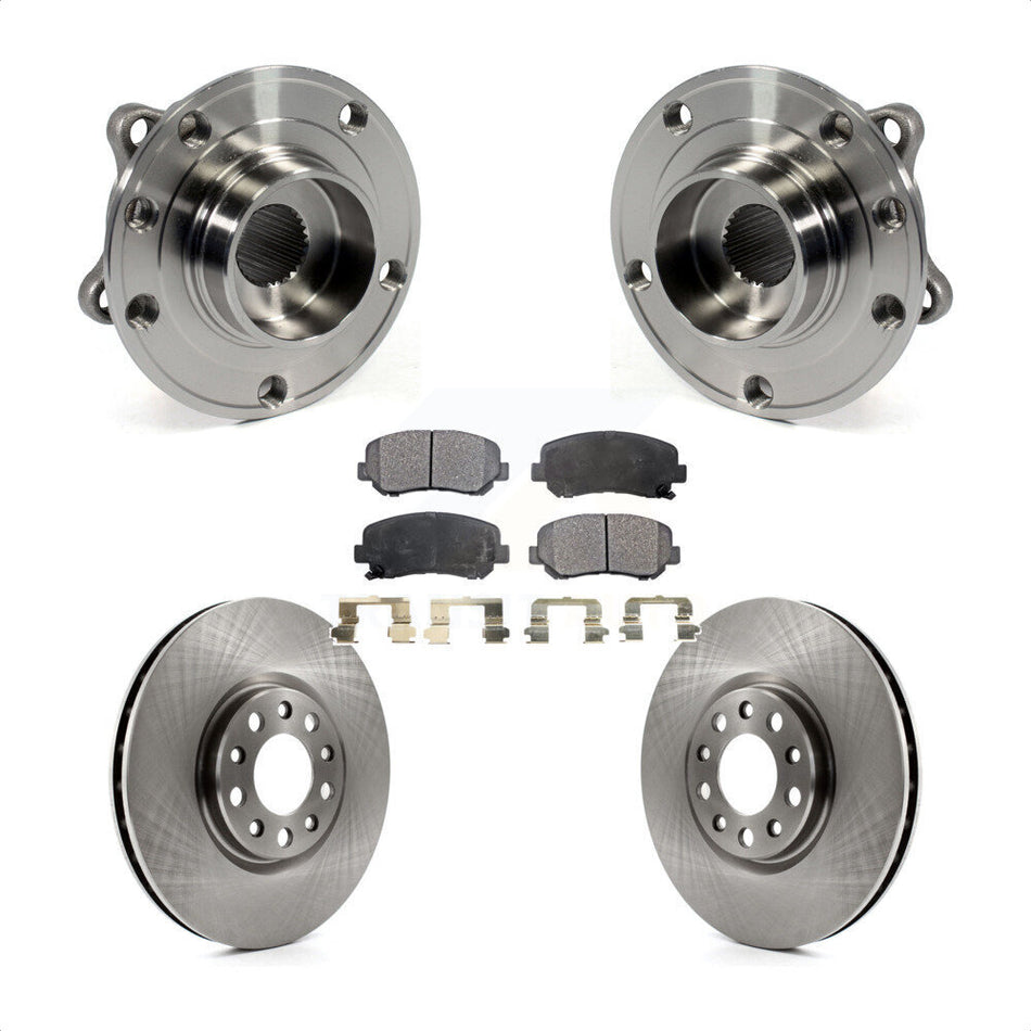 Front Hub Bearing Assembly With Disc Brake Rotors And Semi-Metallic Pads Kit For Dodge Dart Chrysler 200 KBB-105246