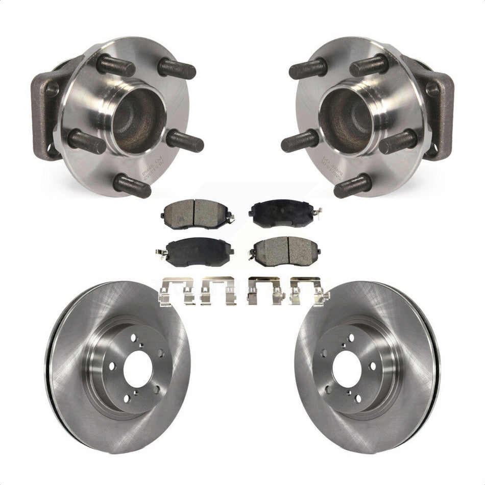 Front Hub Bearing Assembly With Disc Brake Rotors And Semi-Metallic Pads Kit For 2013-2016 Scion FR-S Subaru BRZ 277mm Diameter Rotor KBB-105248