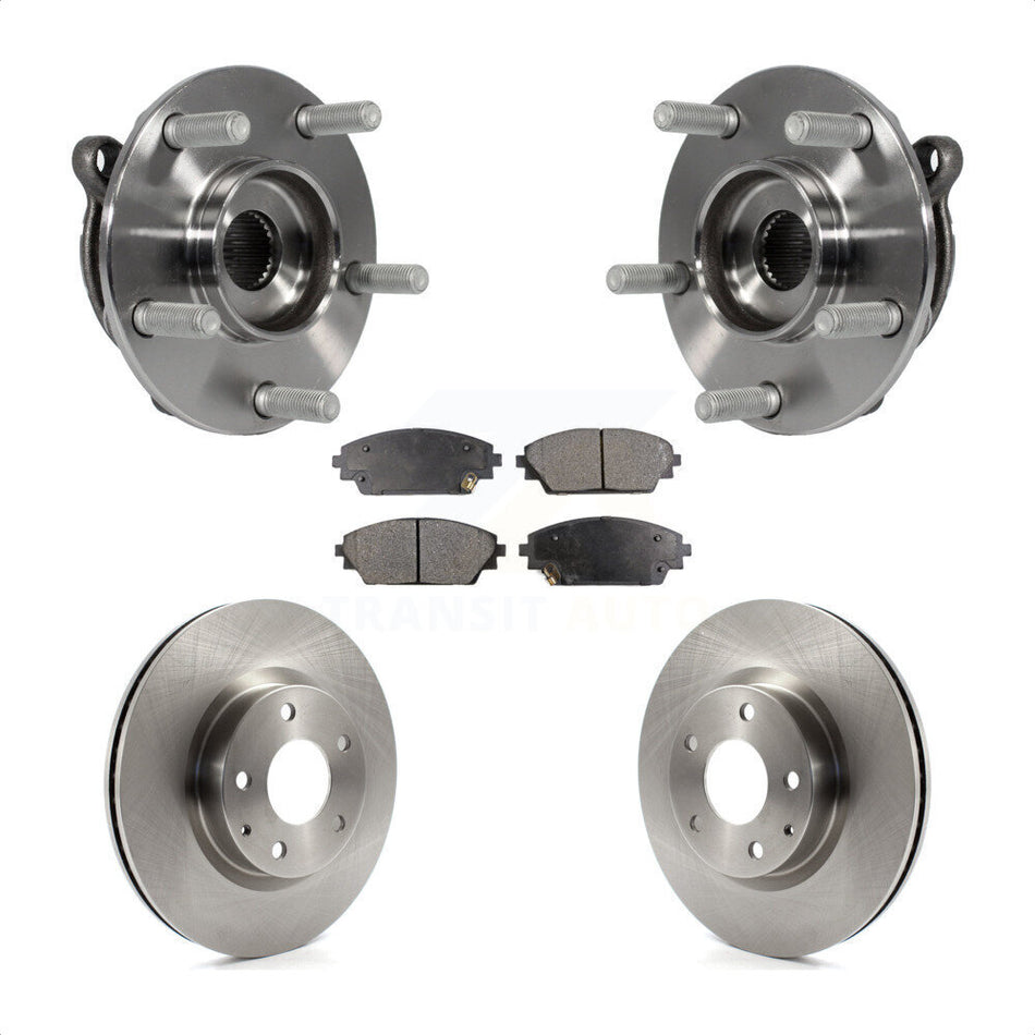 Front Hub Bearing Assembly With Disc Brake Rotors And Semi-Metallic Pads Kit For Mazda 3 CX-3 Sport KBB-105251